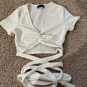 White Urban Outfitters wrap top